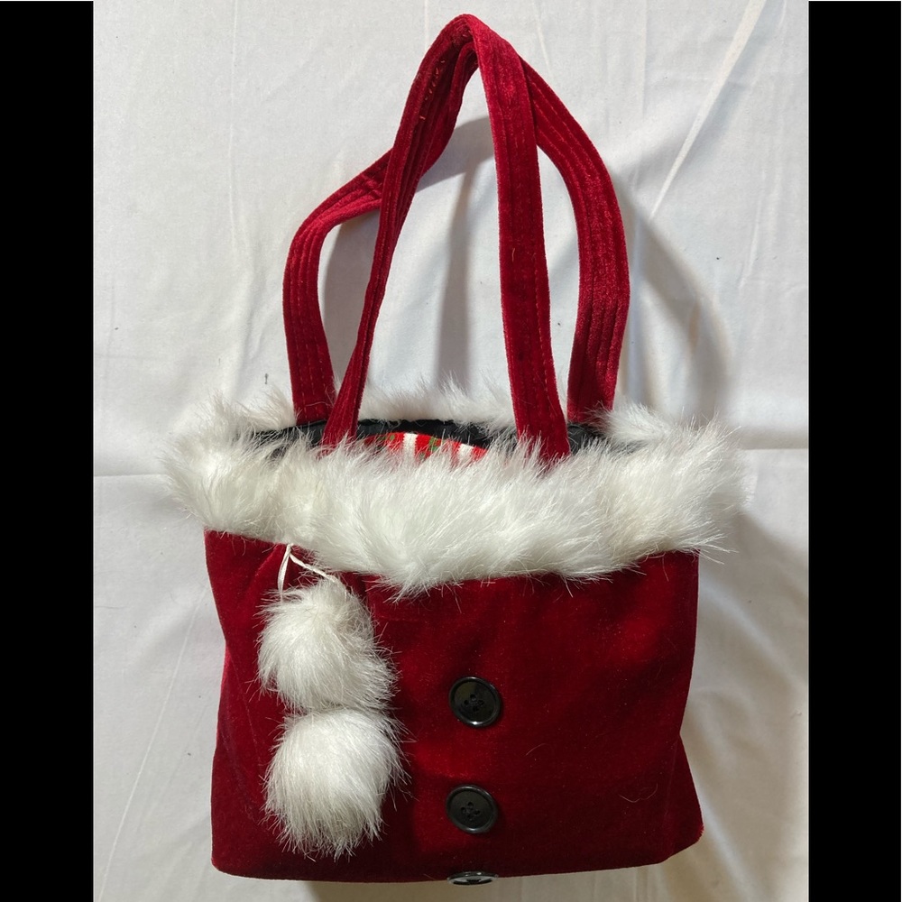 Mrs. Clause’s Christmas Bag with Tassels 3 buttons